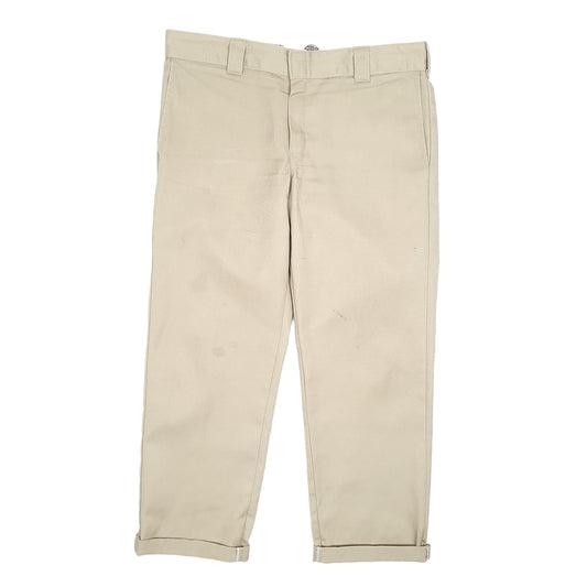 Mens Beige Dickies Straight 873 Workpant Chino Trousers