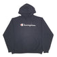 Mens Black Champion Spellout Hoodie Jumper
