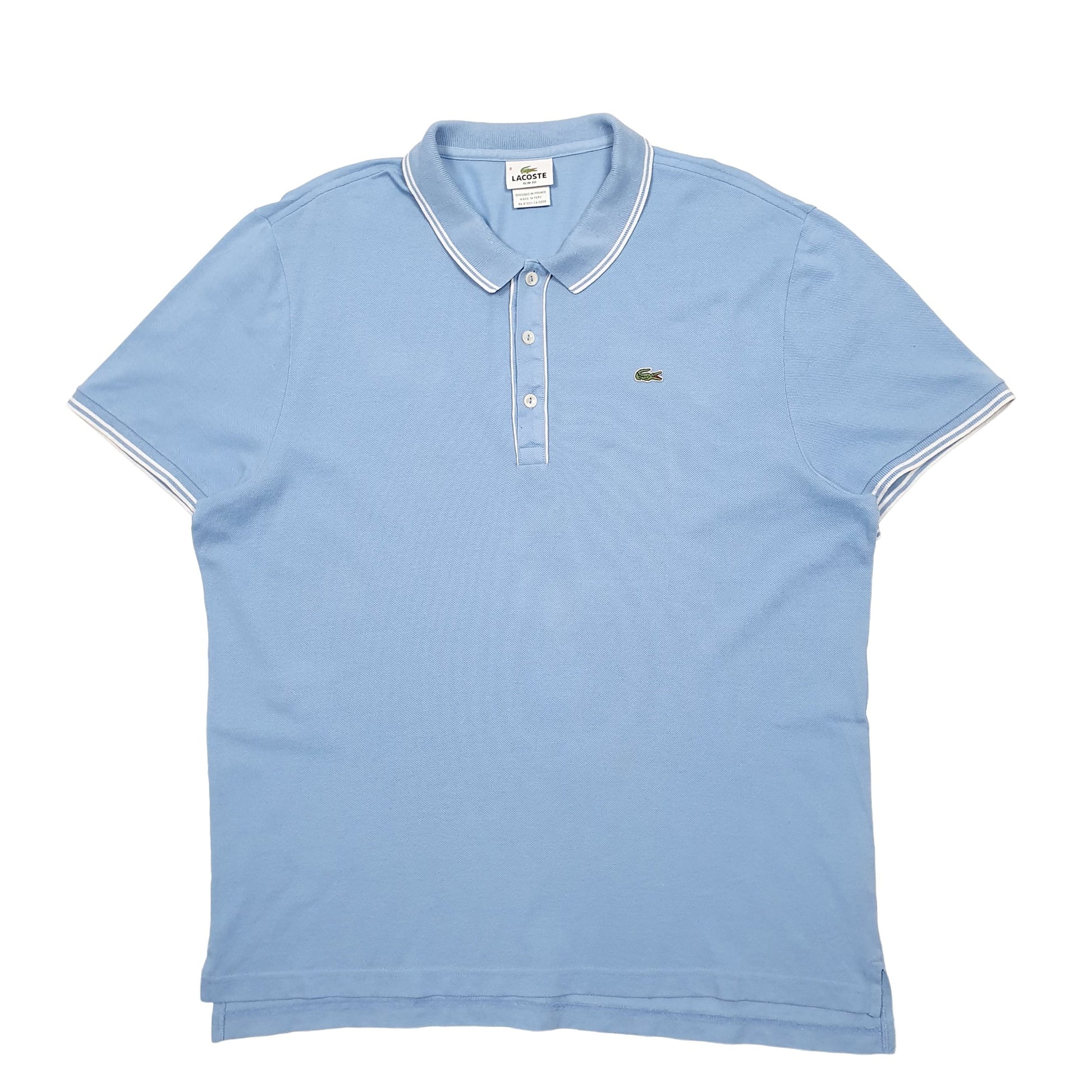 Mens Blue Lacoste  Short Sleeve Polo Shirt