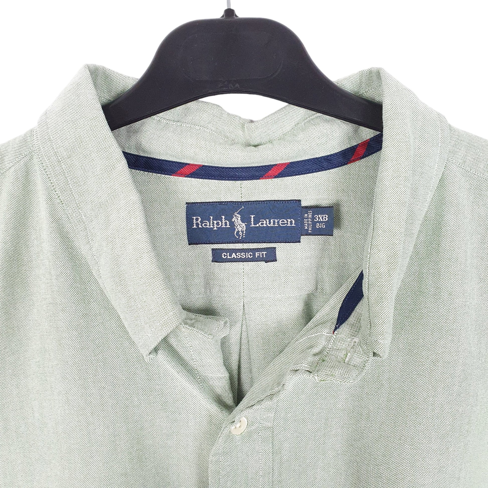 Mens Green Polo Ralph Lauren Oxford Long Sleeve Shirt