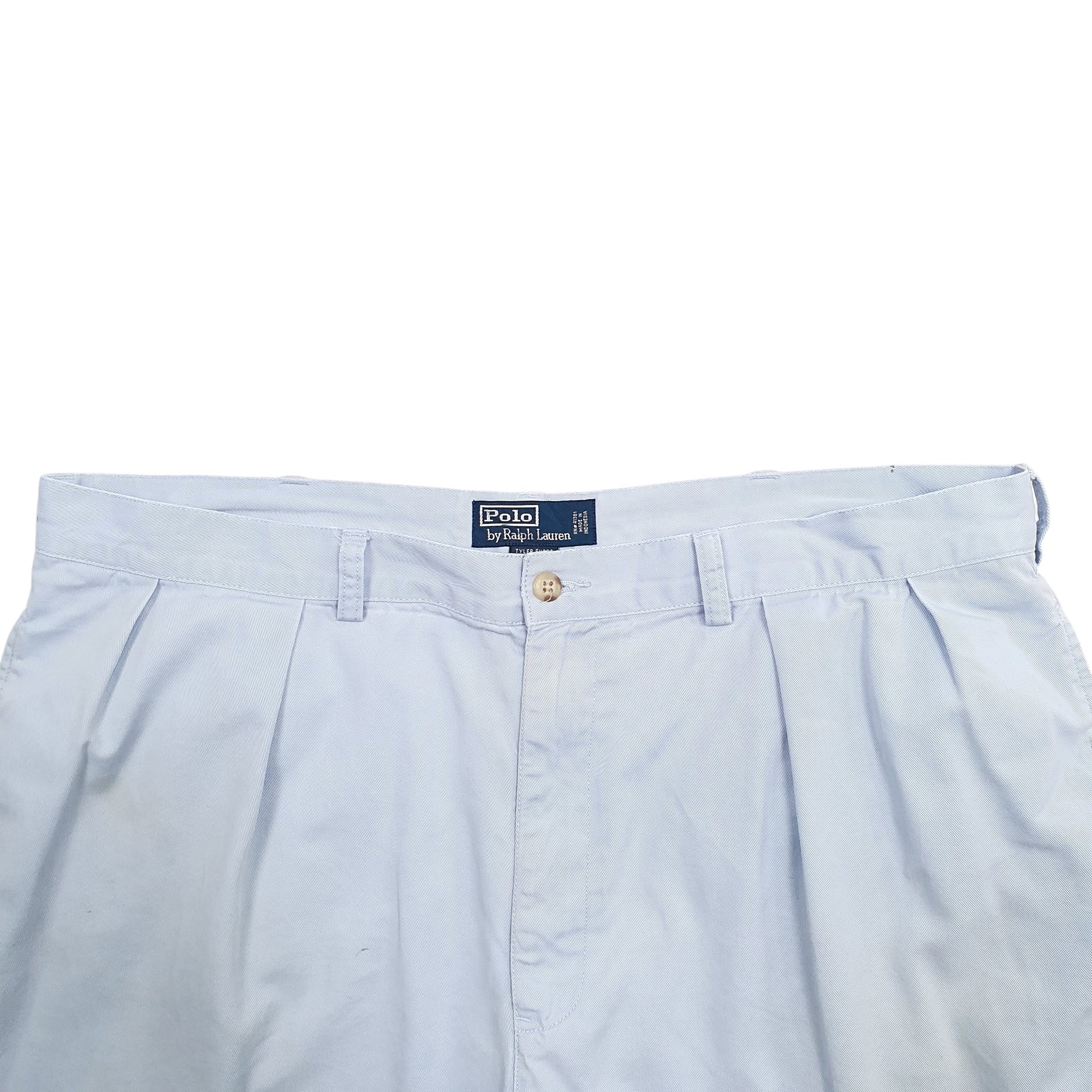 Mens Blue Ralph Lauren Double Pleated Chino Shorts