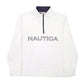 Mens White Nautica Spellout Quarter Zip Jumper