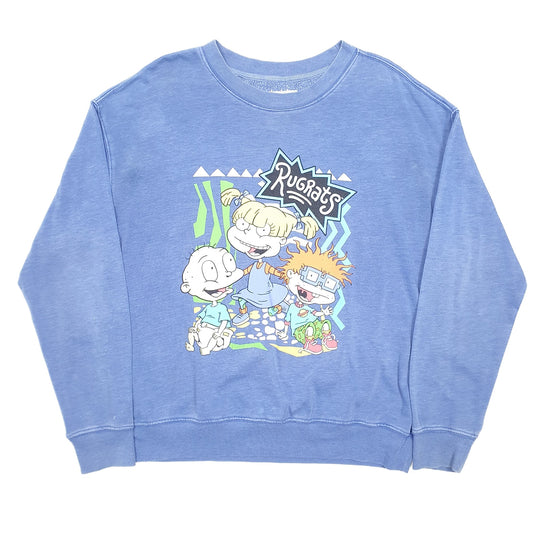 Mens Blue Nickelodeon Rugrats Tommy Chuckie Angelica Cartoon Crewneck Jumper