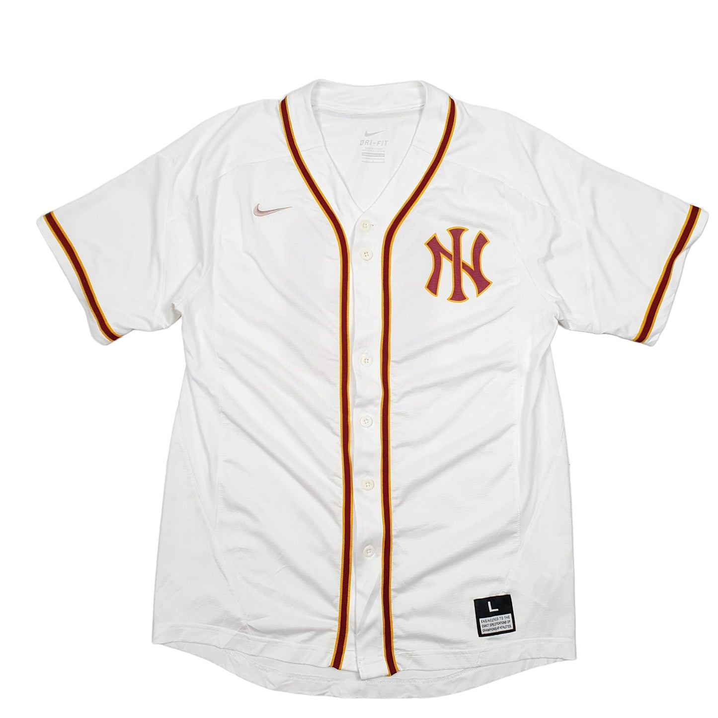 Mens White Nike MLB Baseball Jersey Indiana Nitros Short Sleeve T Shirt