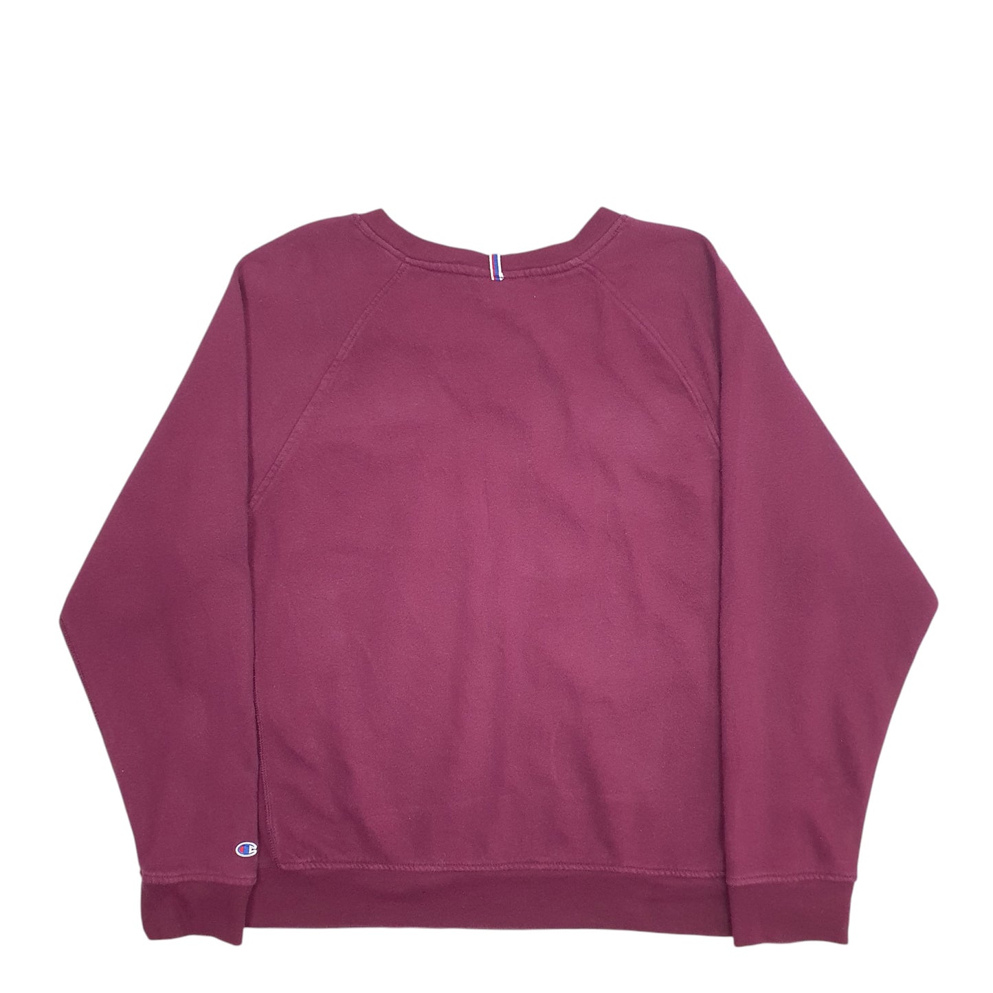 Womens Burgundy Champion Spellout Crewneck Jumper