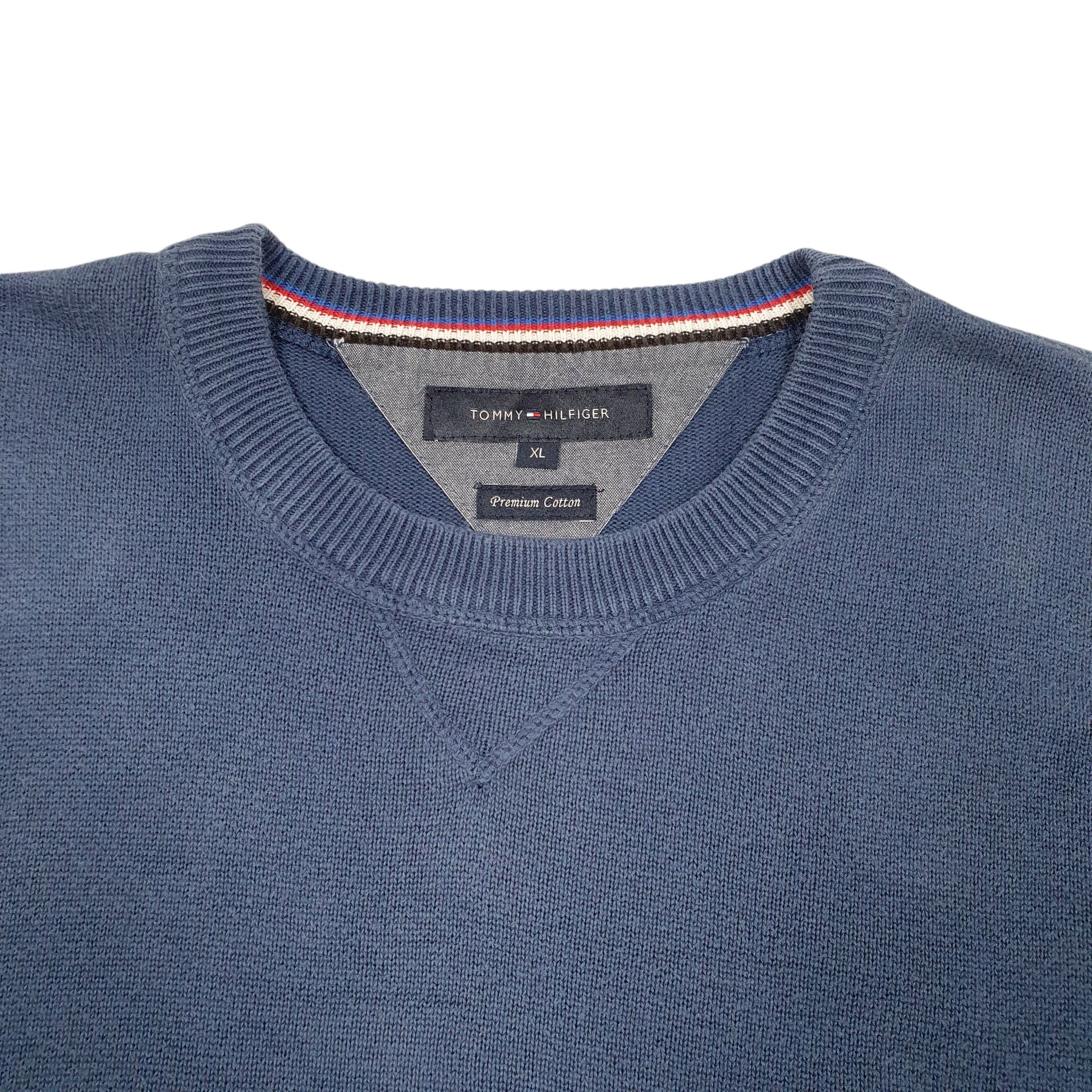Mens Blue Tommy Hilfiger Knit Crewneck Jumper