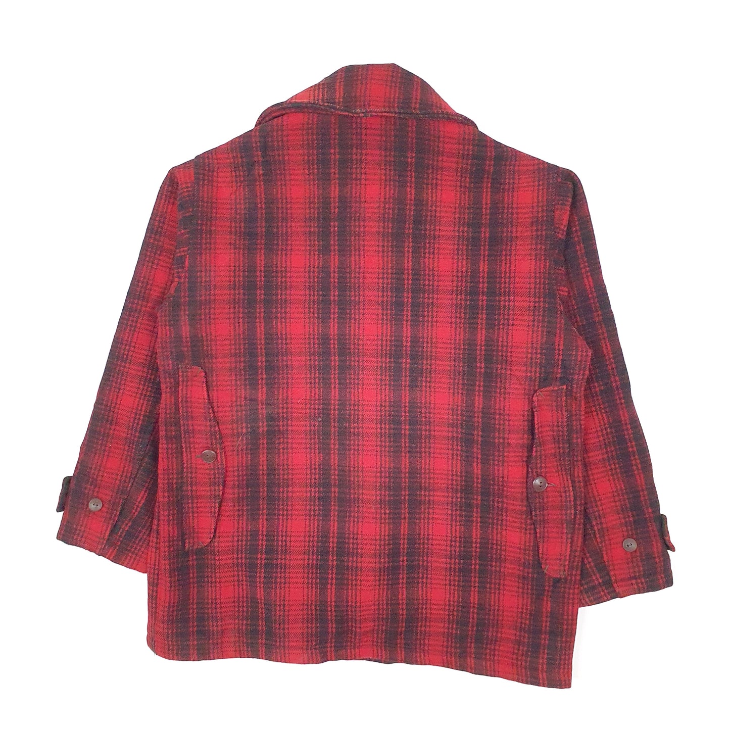 Mens Red Woolrich Vintage 1960s 70s Mackinaw Hunting Plaid  Coat