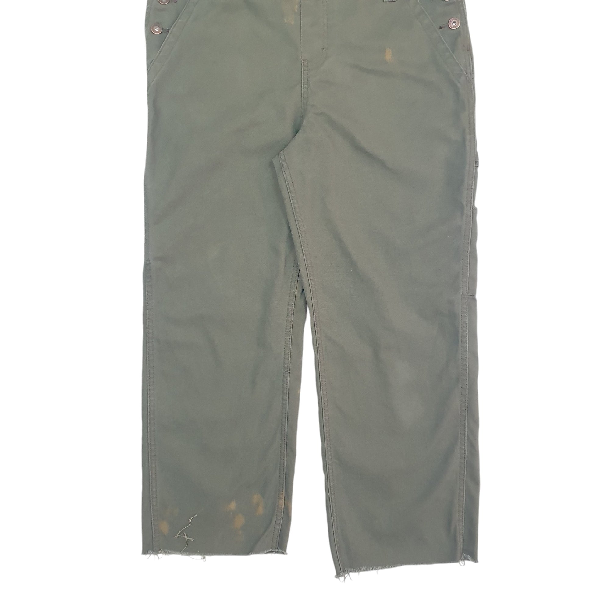Mens Khaki Dickies Overalls Bib Cut Offs Dungaree Trousers