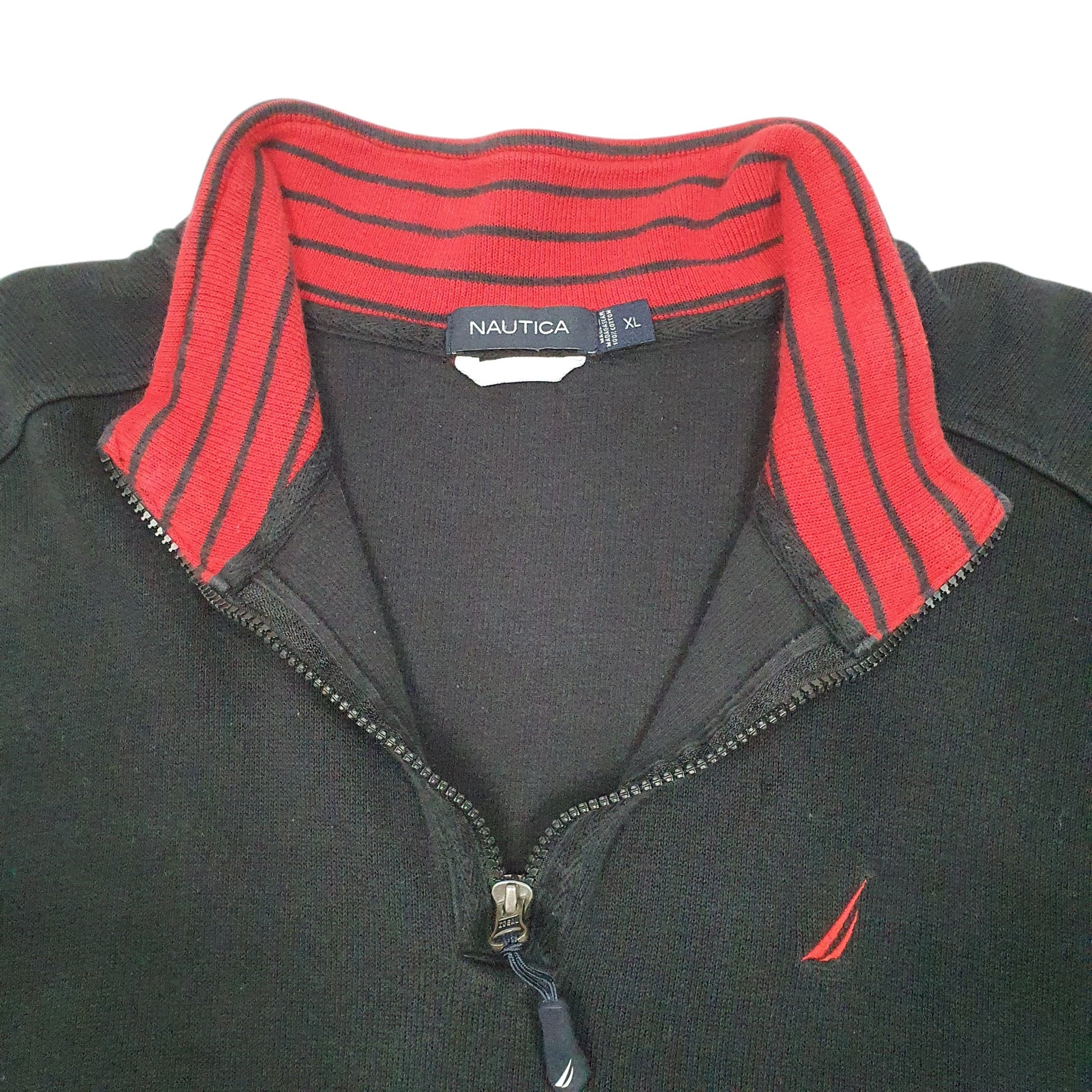 Mens Black Nautica  Quarter Zip Jumper