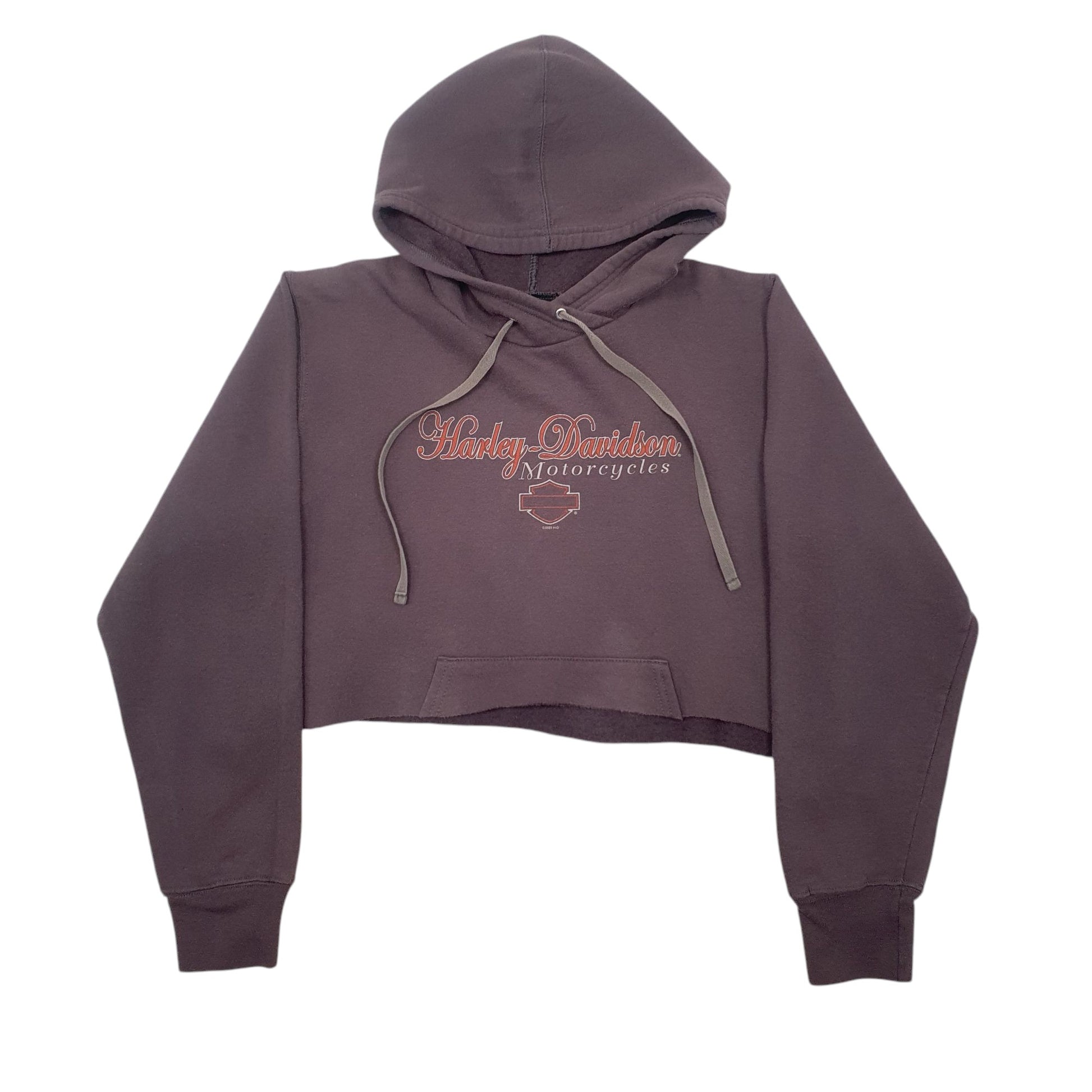Womens Grey Harley Davidson Croptop Hoodie Jumper