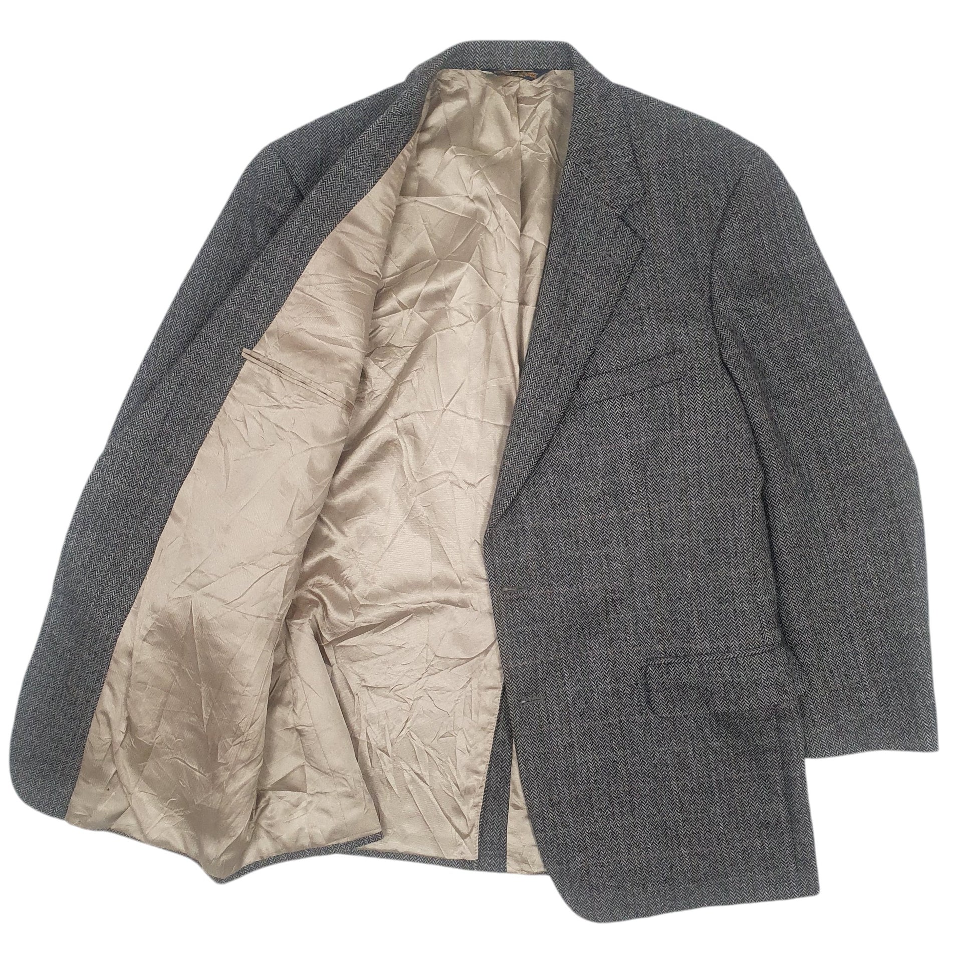 Mens Grey Brooks Brothers Made In USA Vintage  Coat