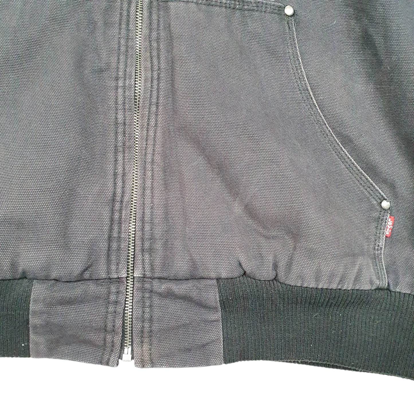 Mens Black Levis Active Fleece Lined Chore Hooded  Coat