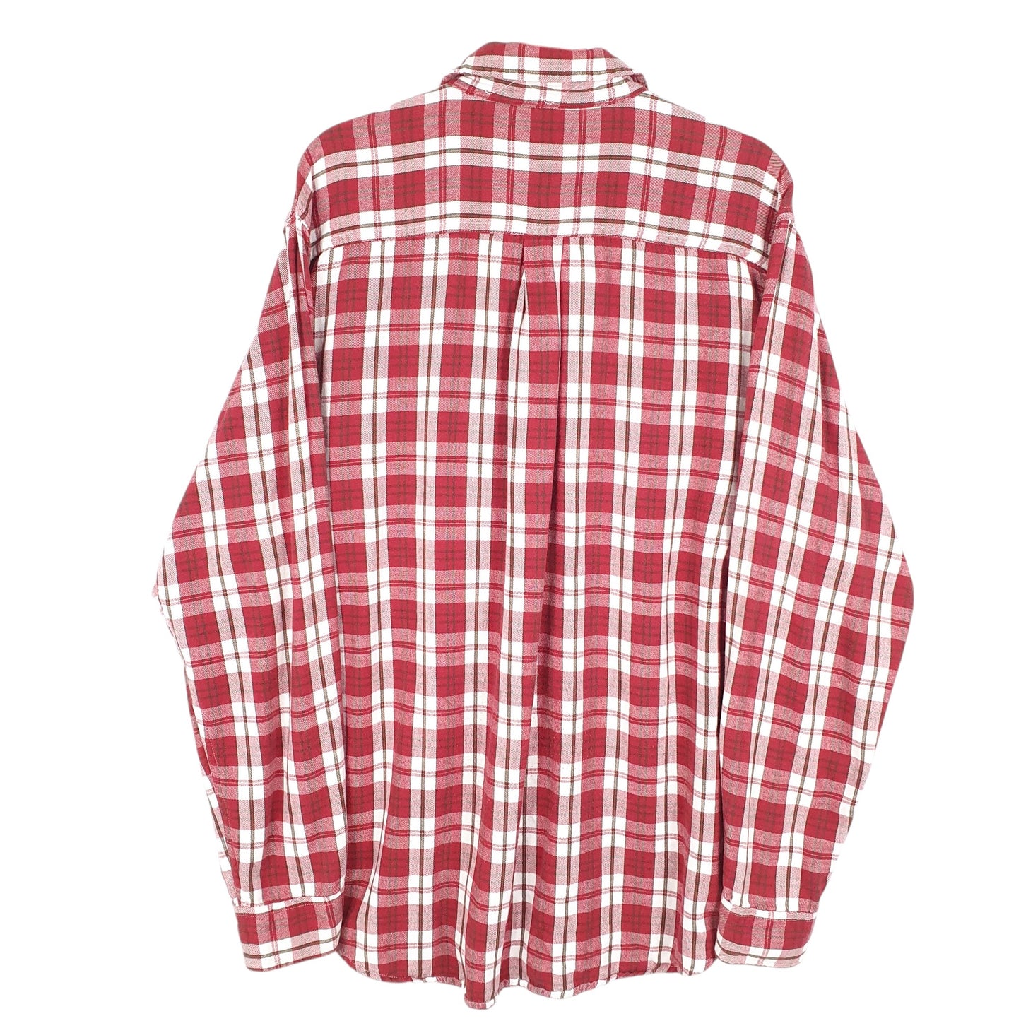 Mens Red L.L.Bean Flannel Long Sleeve Shirt