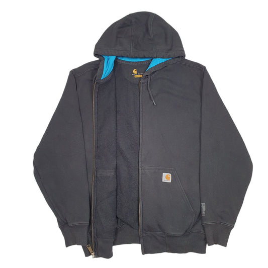 Mens Black Carhartt Workwear Hoodie Full Zip Jumper