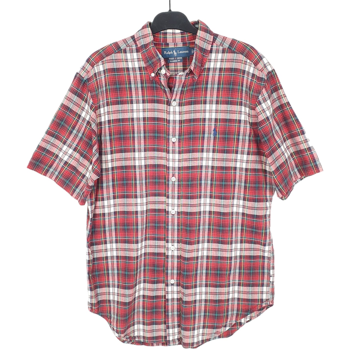 Mens Red Polo Ralph Lauren Tartan Short Sleeve Shirt