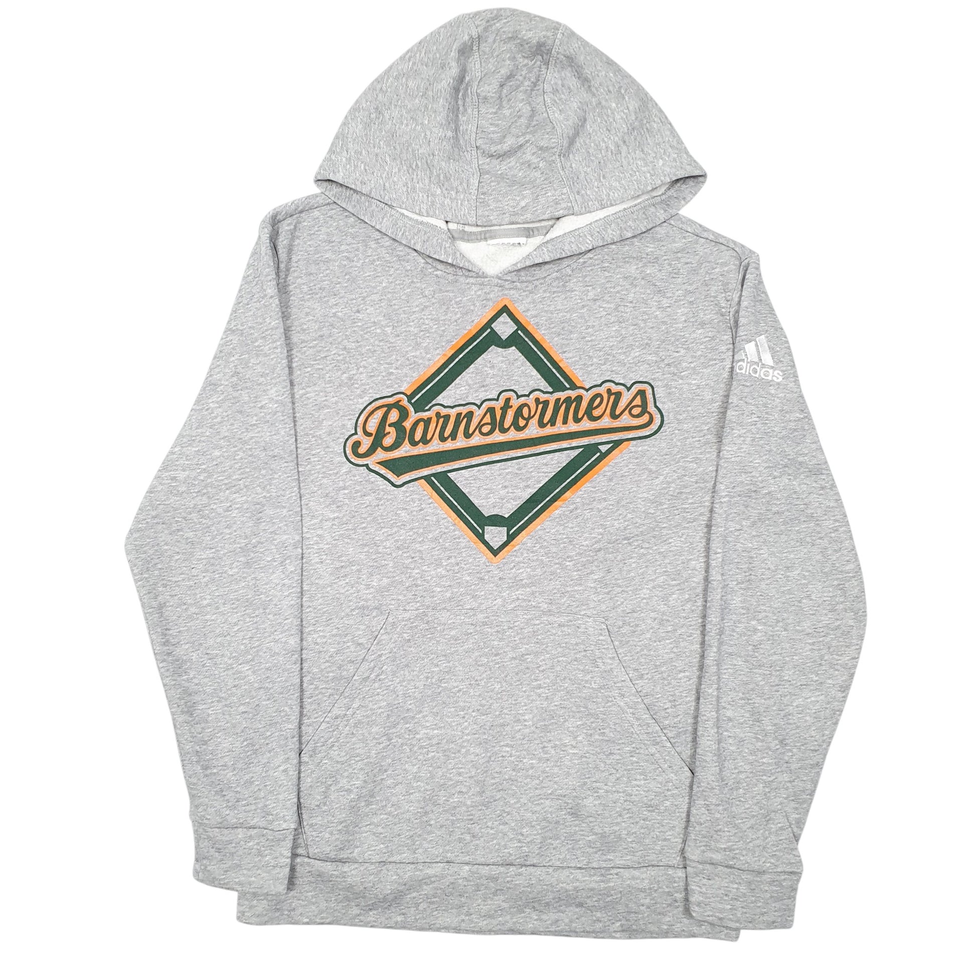 Womens Grey Adidas Barnstormers USA Baseball Hoodie Jumper