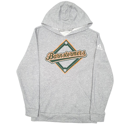 Womens Grey Adidas Barnstormers USA Baseball Hoodie Jumper
