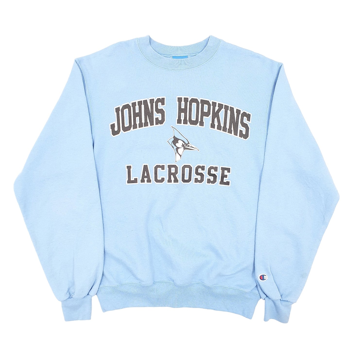 Mens Blue Champion John Hopkins Lacrosse College USA Crewneck Jumper