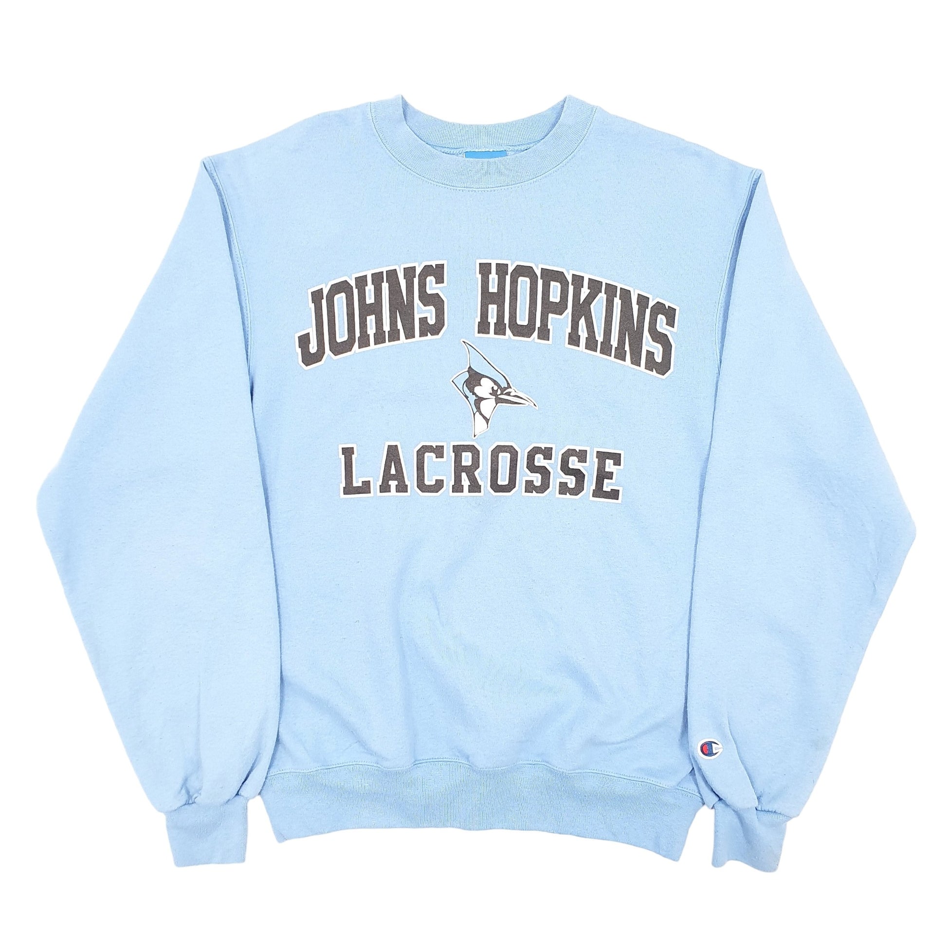 Mens Blue Champion John Hopkins Lacrosse College USA Crewneck Jumper