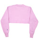 Womens Pink Champion Reverse Weave Cropped Cut Off Short Crewneck Jumper