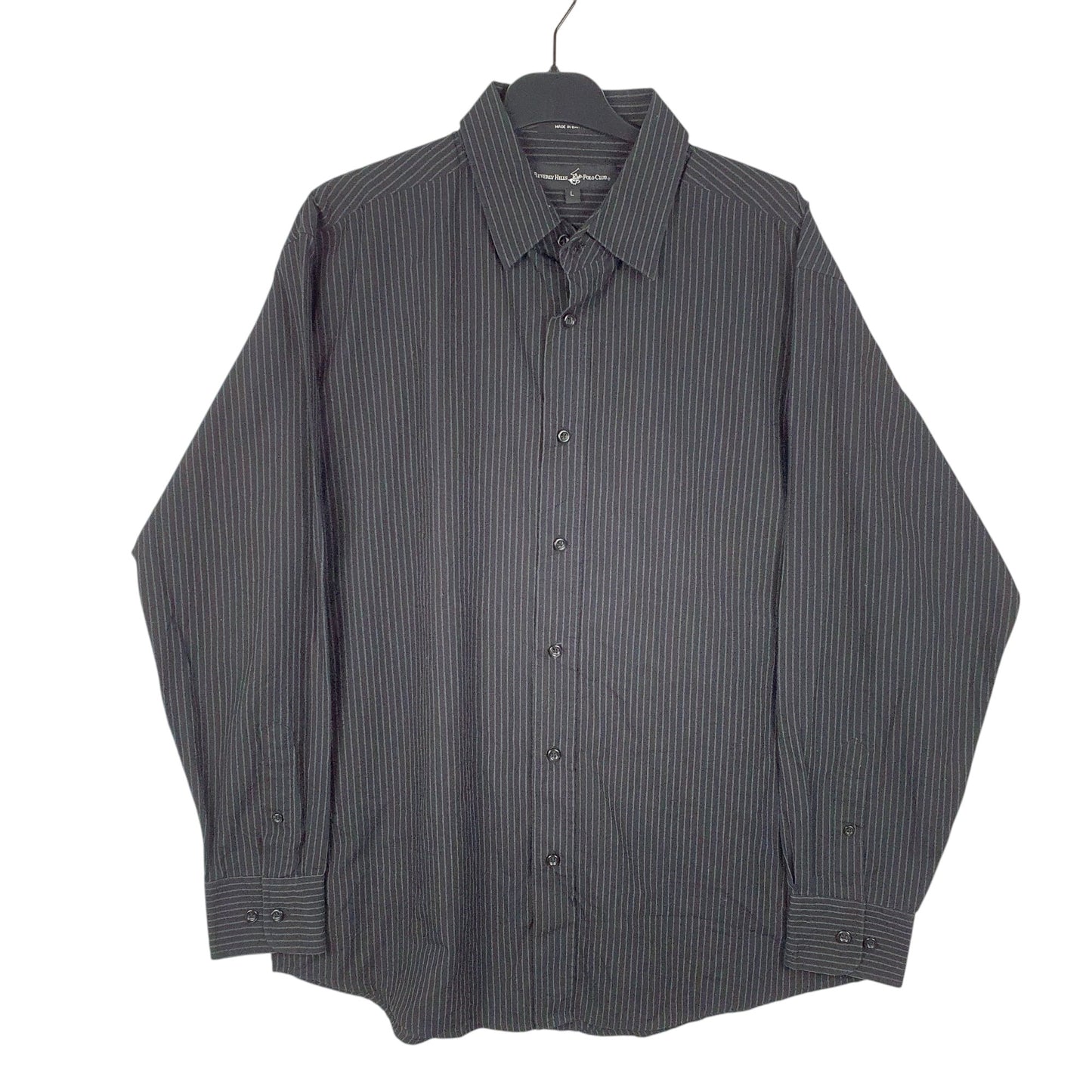 Mens Black Beverly Hills Polo Club  Long Sleeve Shirt