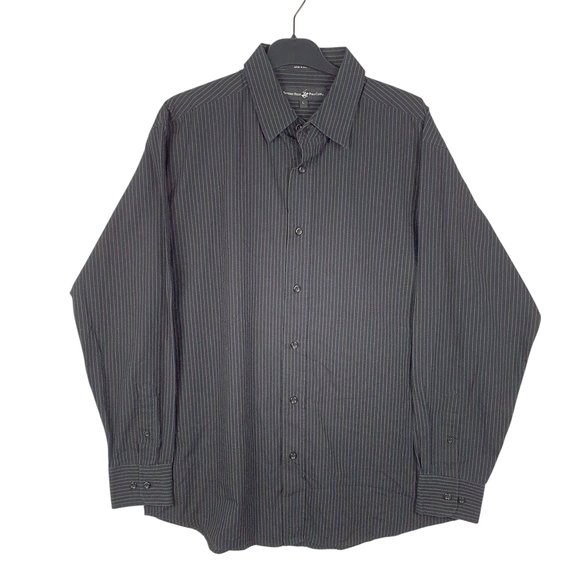 Mens Black Beverly Hills Polo Club  Long Sleeve Shirt