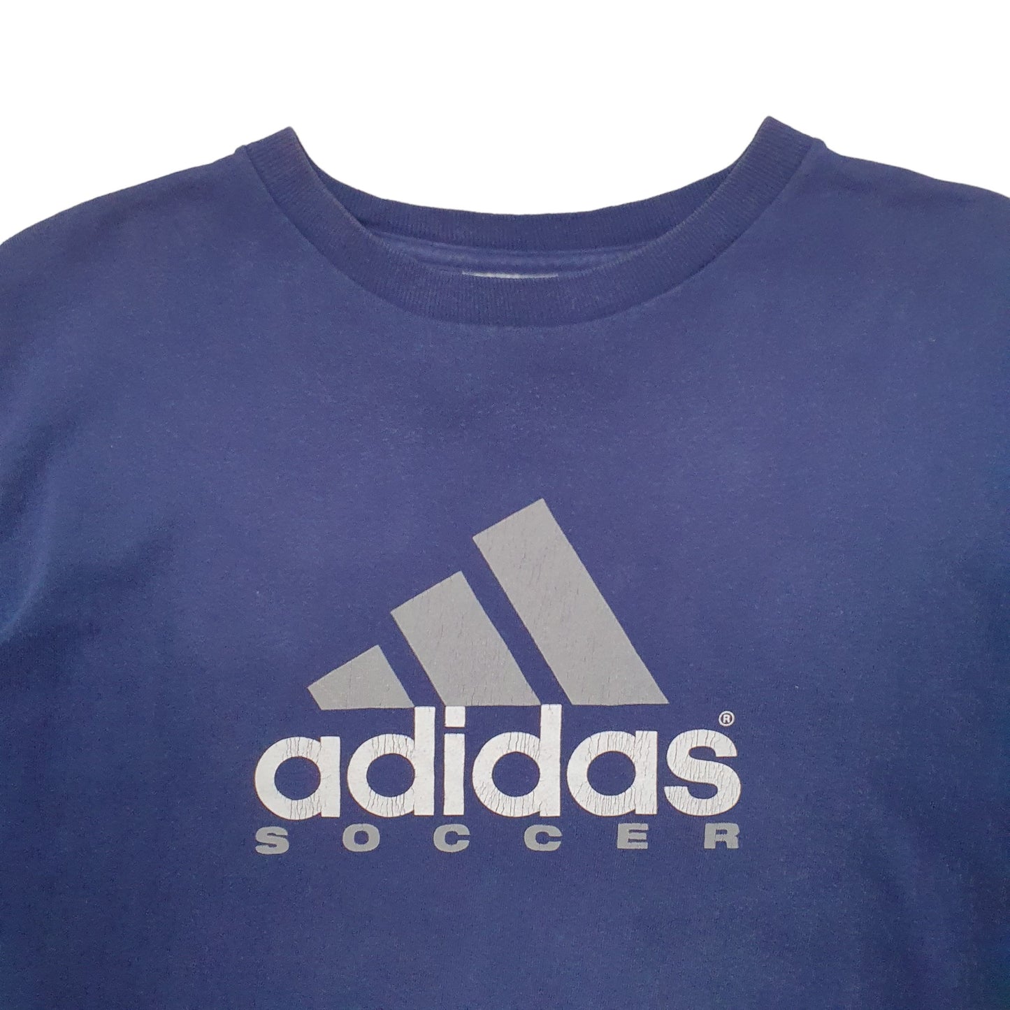 Mens Navy Adidas Spellout Soccer Short Sleeve T Shirt