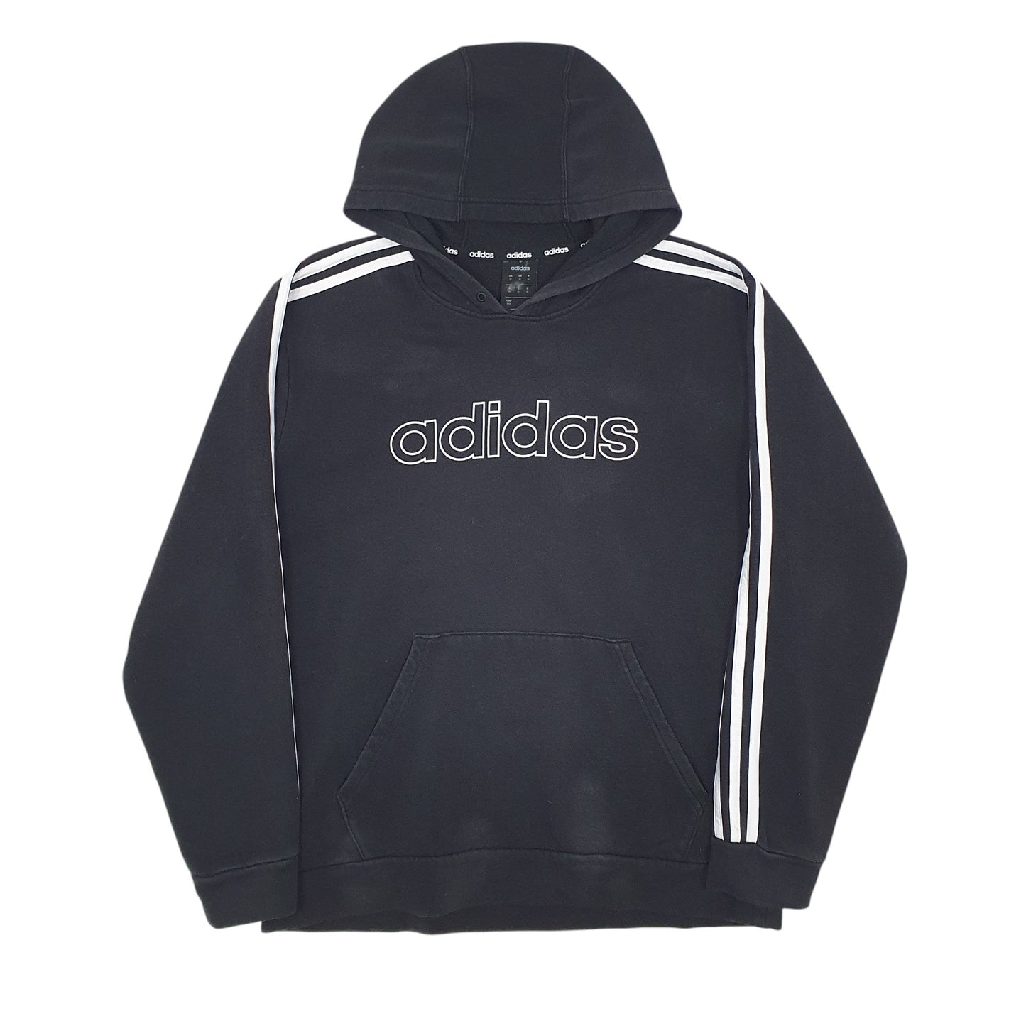 Mens Black Adidas Spellout Hoodie Jumper