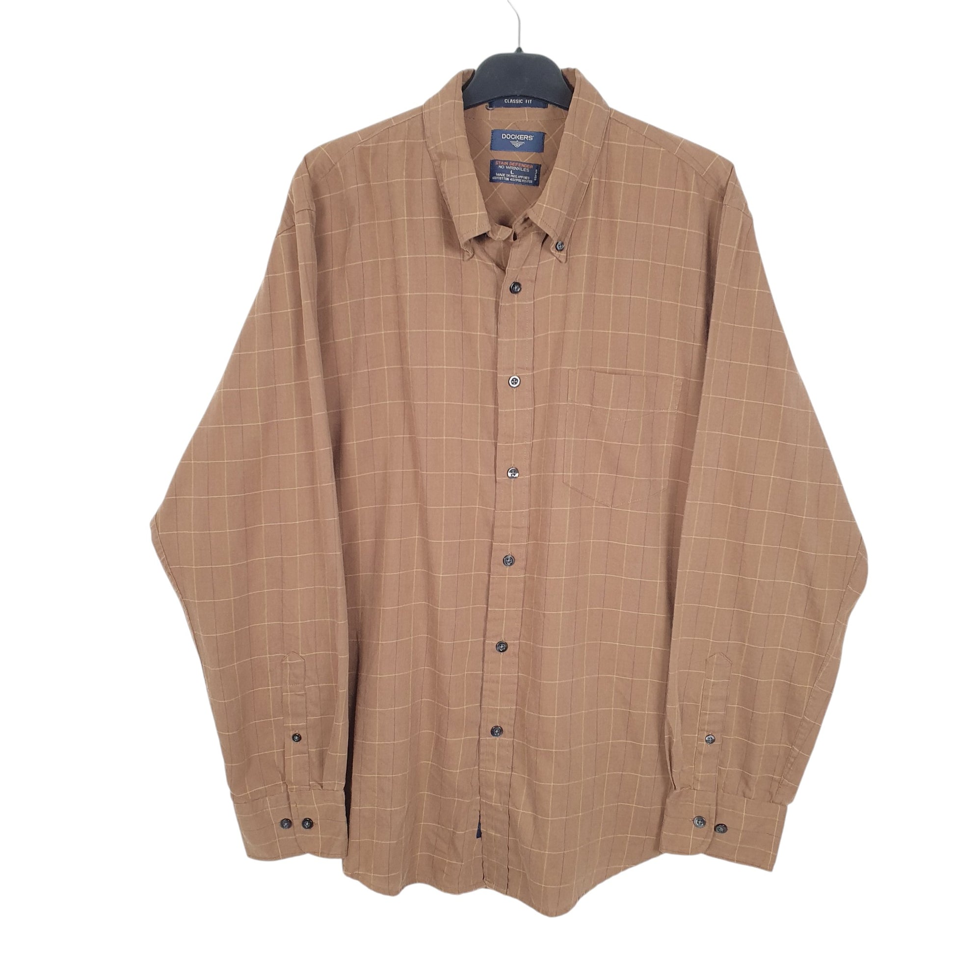 Mens Brown Dockers  Long Sleeve Shirt