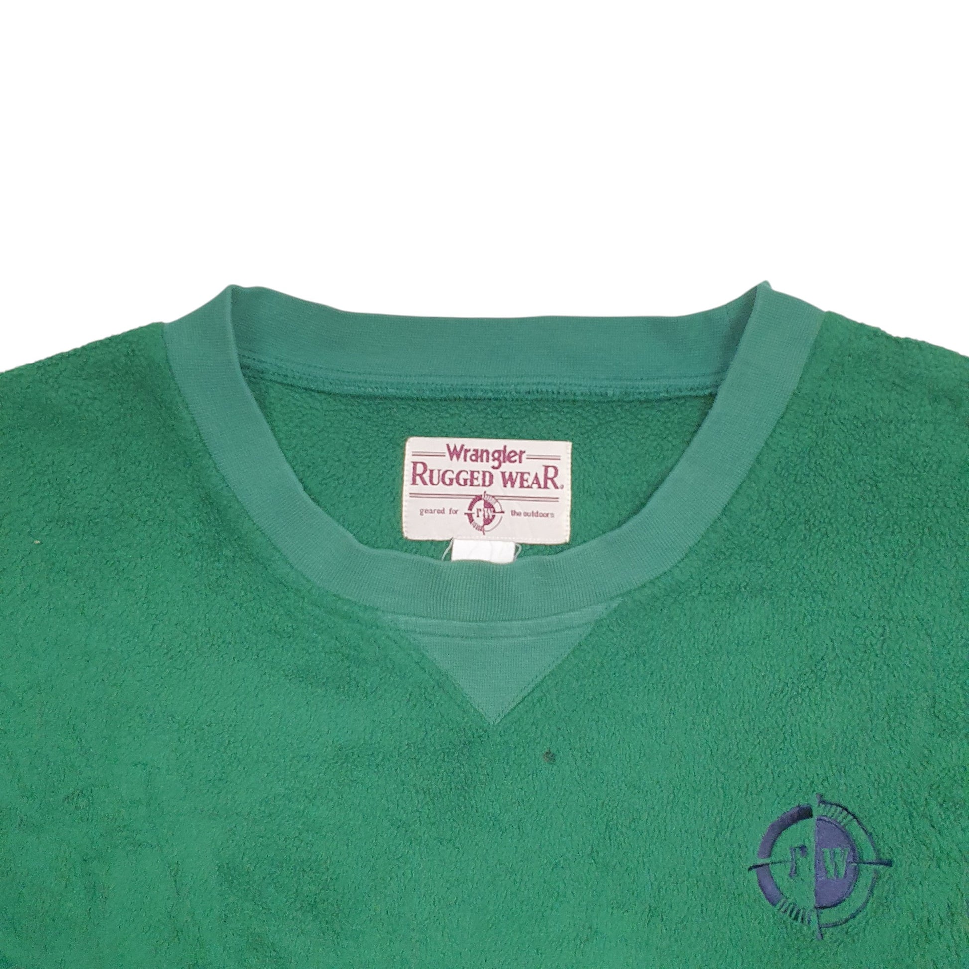 Mens Green Wrangler Rugged Wear Crewneck Jumper