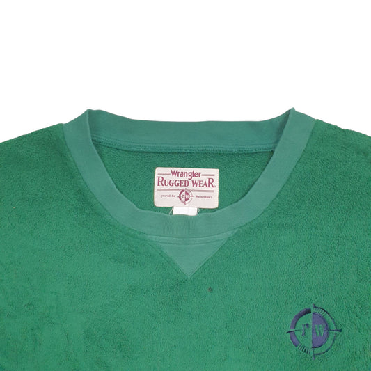 Mens Green Wrangler Rugged Wear Crewneck Jumper
