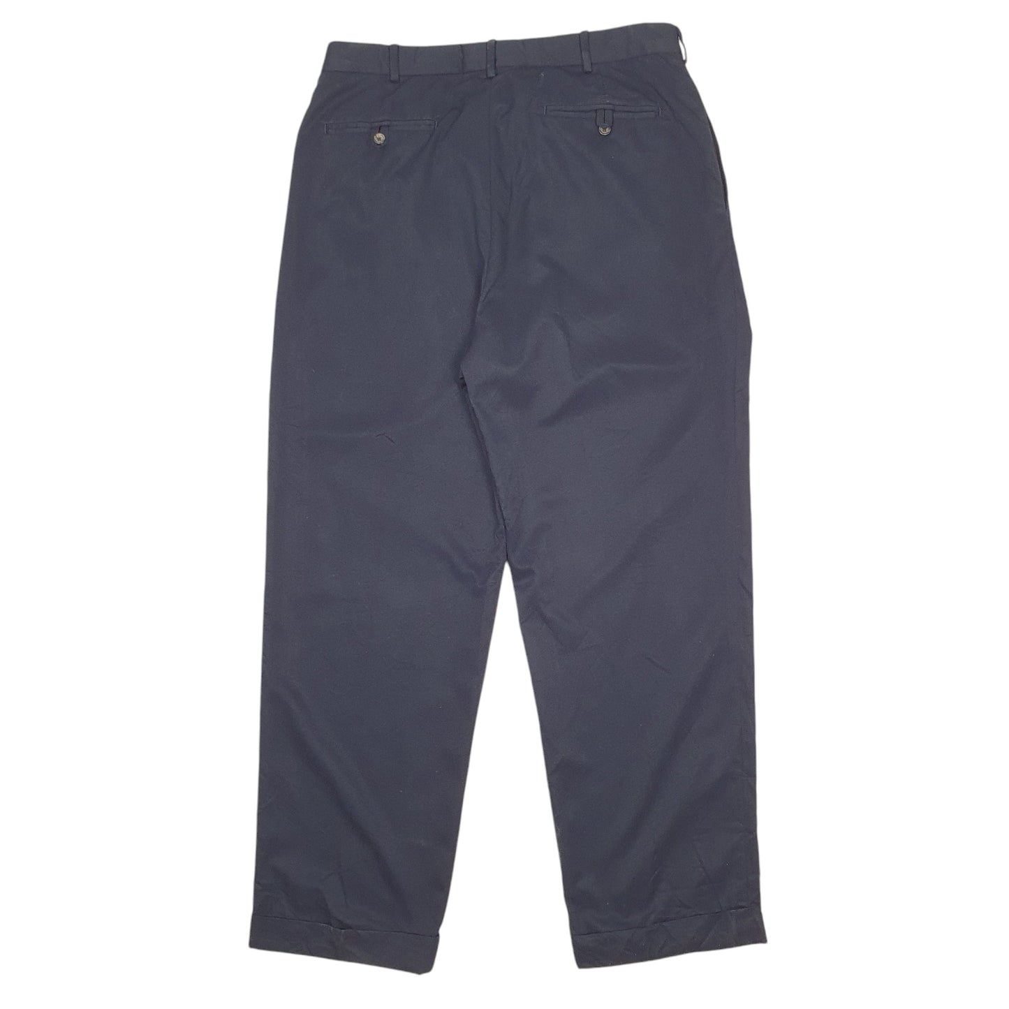 Mens Black Polo Ralph Lauren Double Pleated Vintage 2000's Chino Trousers