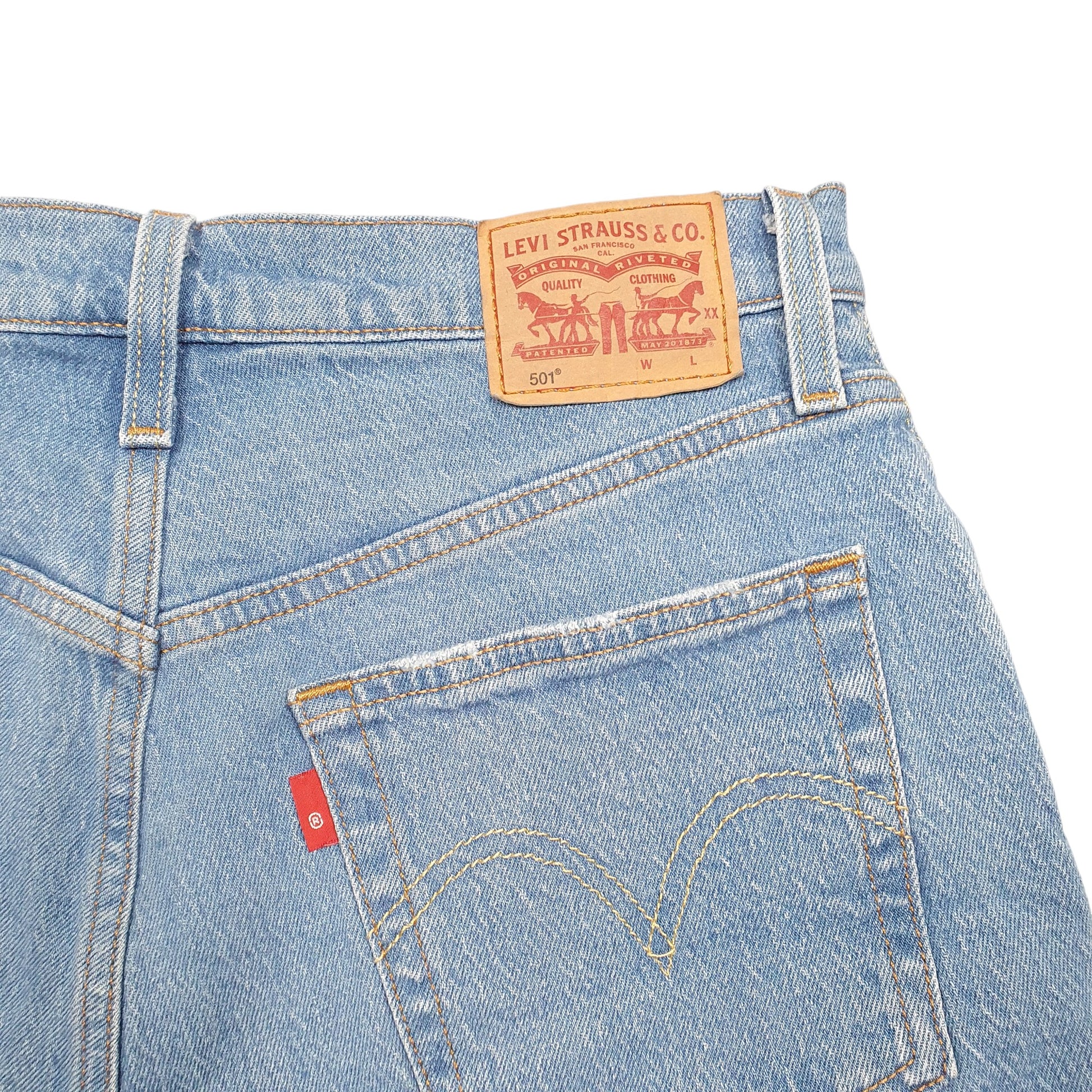 Womens Blue Levis 501 Jorts Hot Pants Denim Shorts