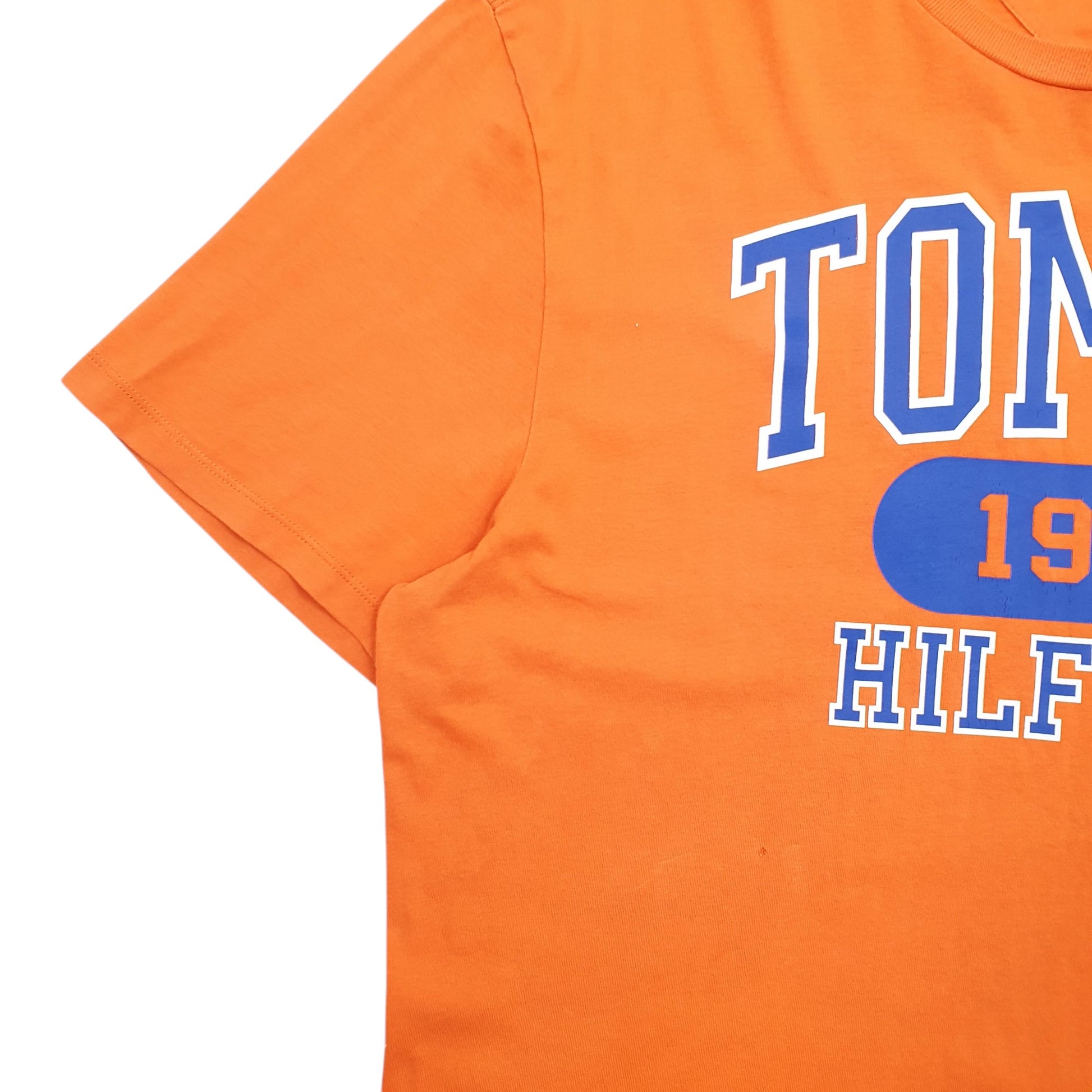 Mens Orange Tommy Hilfiger Spellout Short Sleeve T Shirt