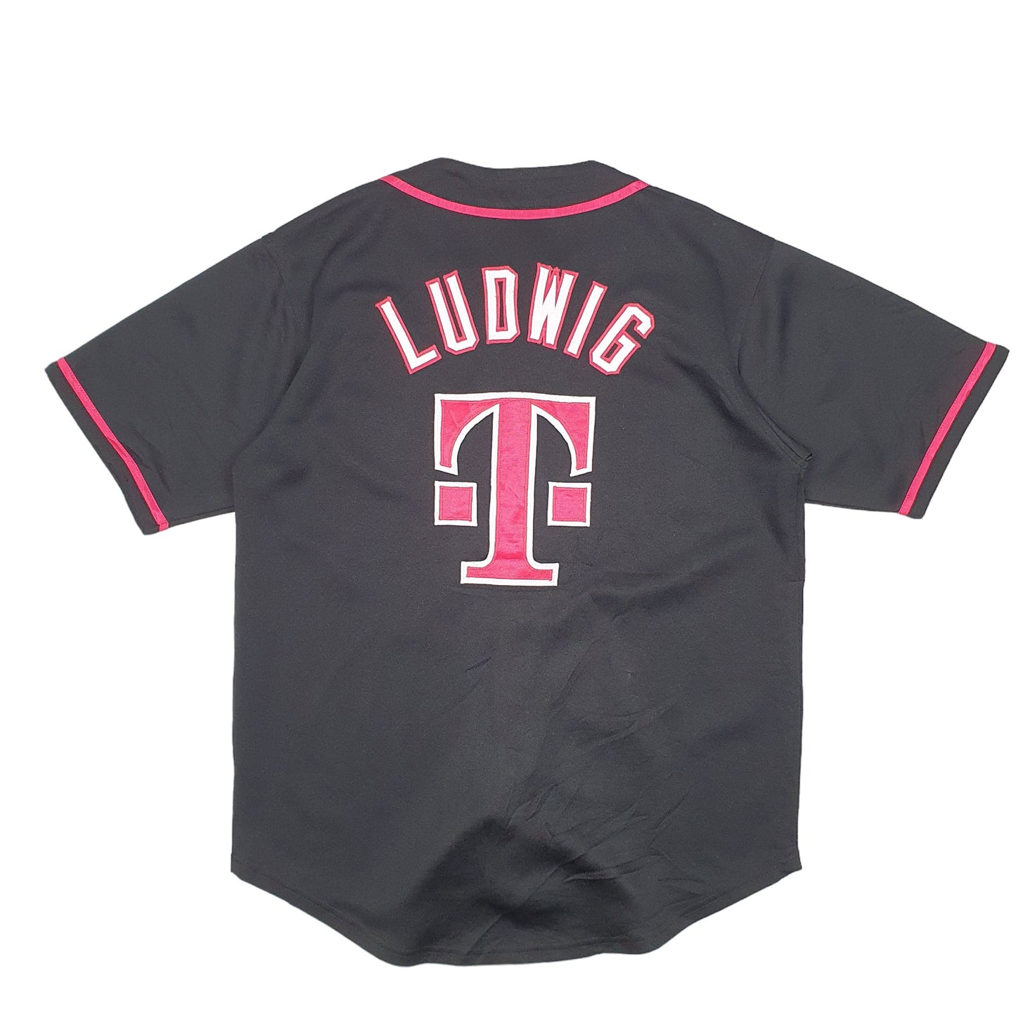 Mens Black Unbranded Baseball Jersey T Mobile Short Sleeve T Shirt