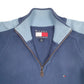 Mens Blue Tommy Hilfiger Knit Quarter Zip Jumper