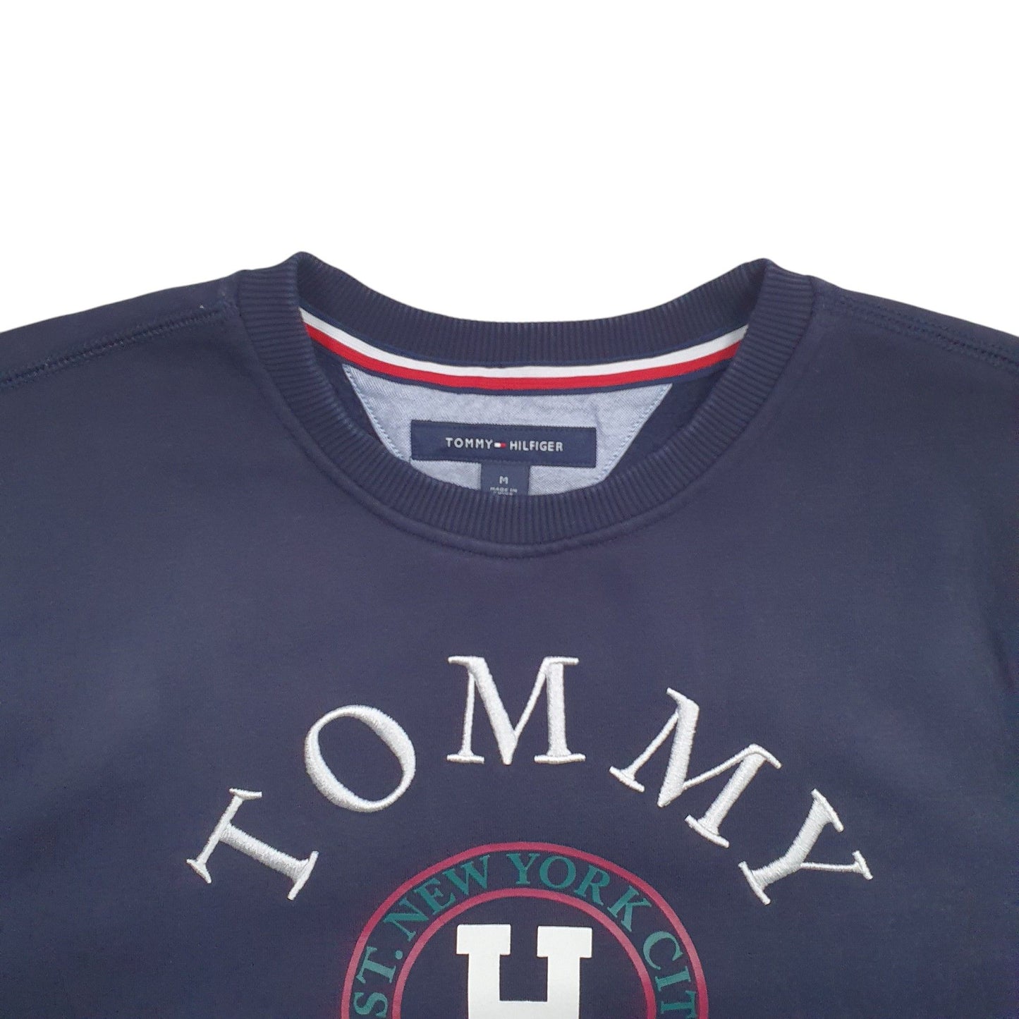 Mens Navy Tommy Hilfiger Spellout New York Crewneck Jumper