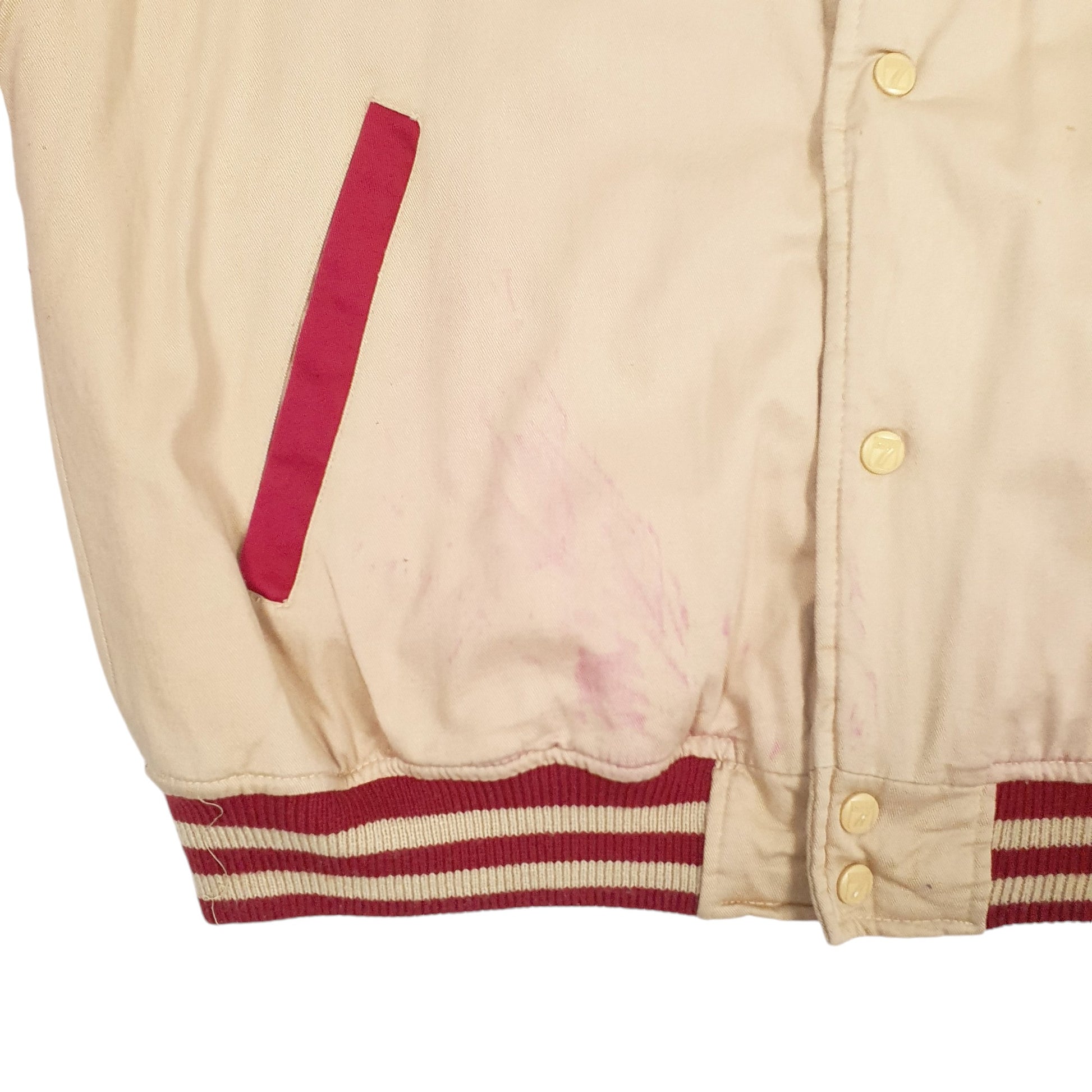 Mens Beige Logo 7 NFL Washington Redskins Commanders Vintage 1990s Jacket Coat