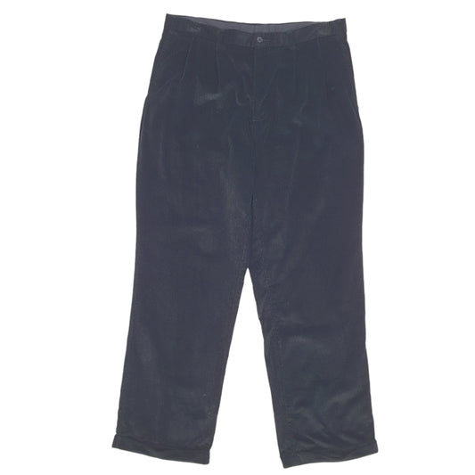 Mens Black Nautica Classic Double Pleated Corduroy Trousers