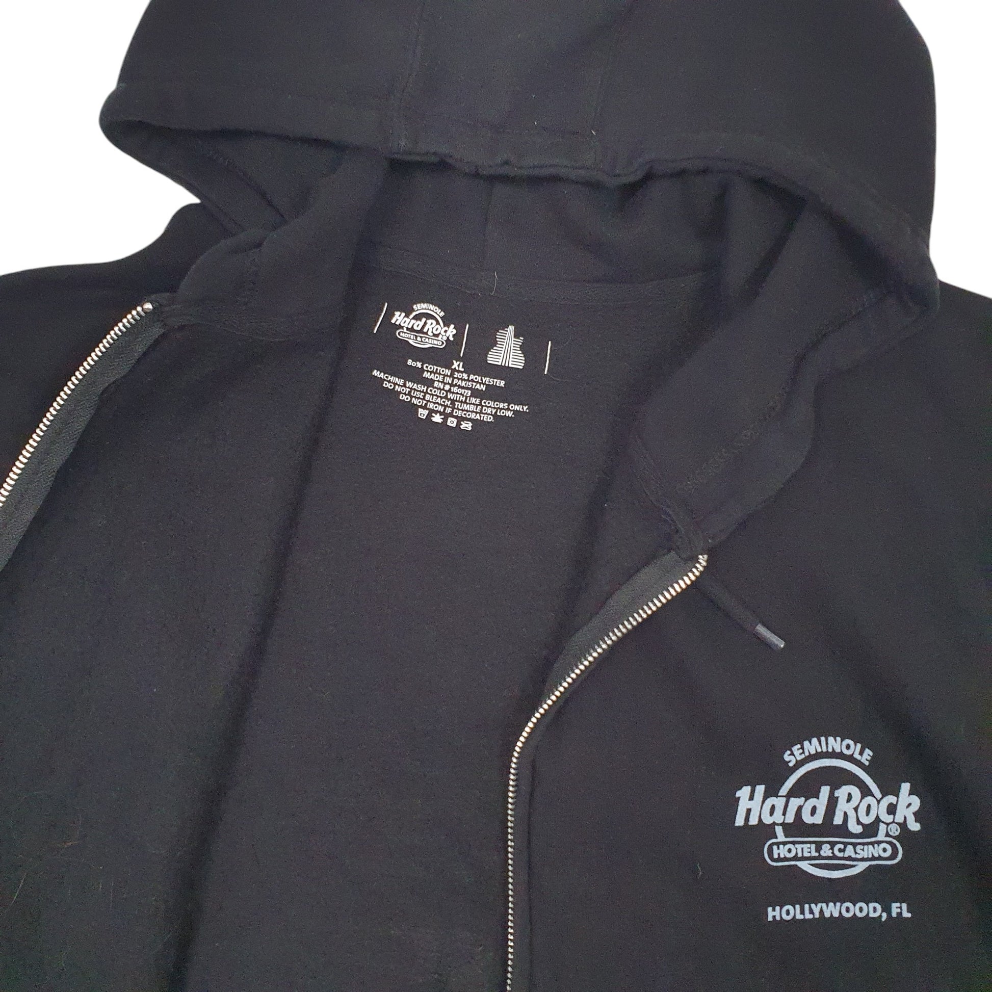 Mens Black Hard Rock  Full Zip Jumper