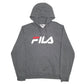 Mens Grey Fila Spellout Hoodie Jumper