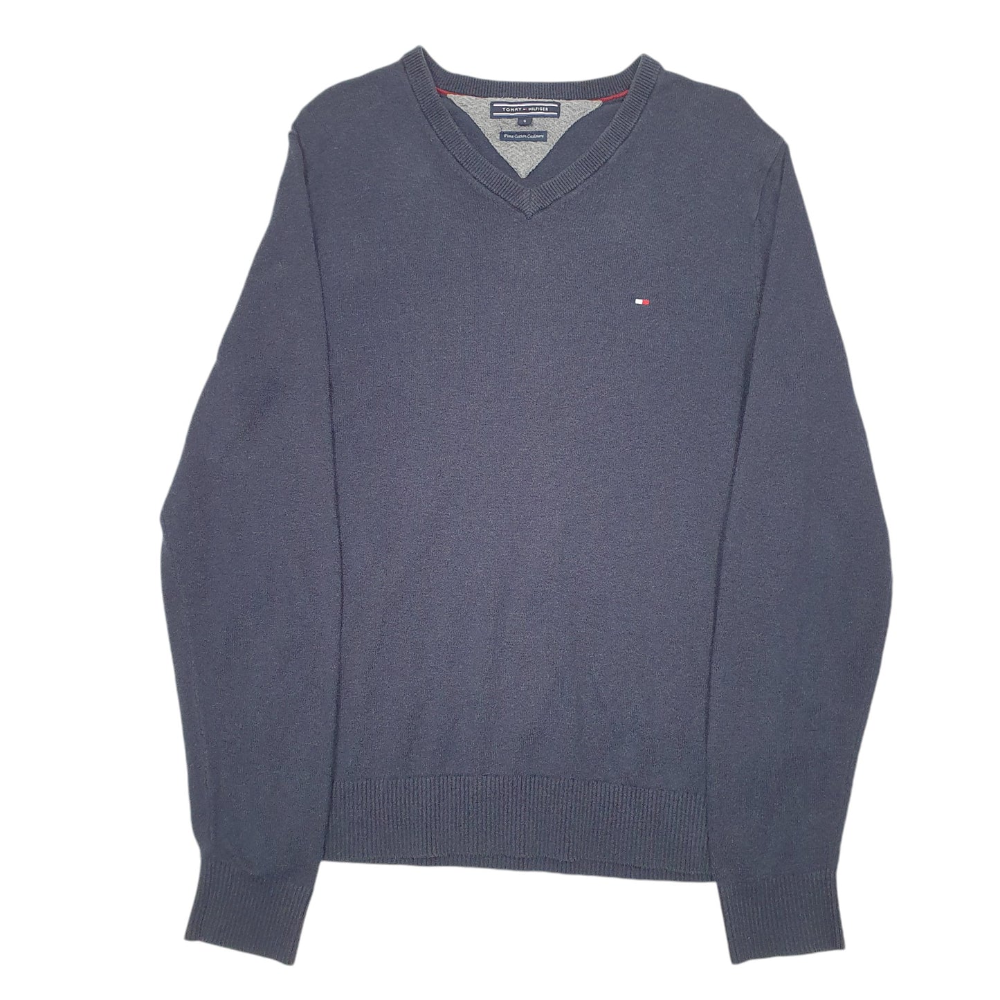 Mens Navy Tommy Hilfiger Knit V Neck Jumper