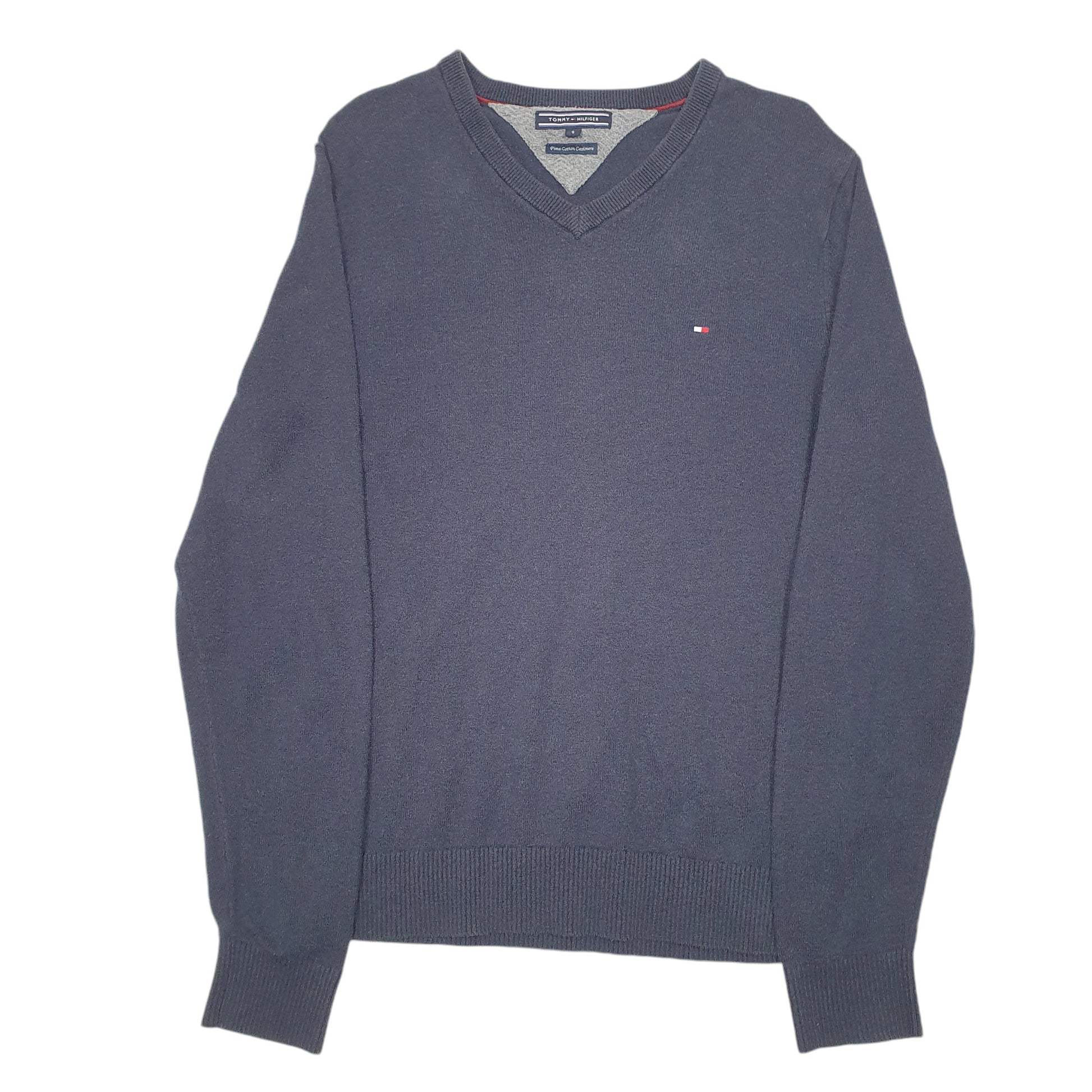 Mens Navy Tommy Hilfiger Knit V Neck Jumper