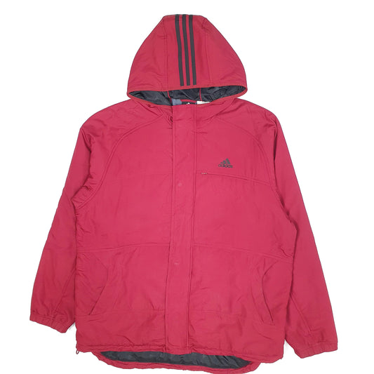 Mens Red Adidas Parka Full Zip Coat