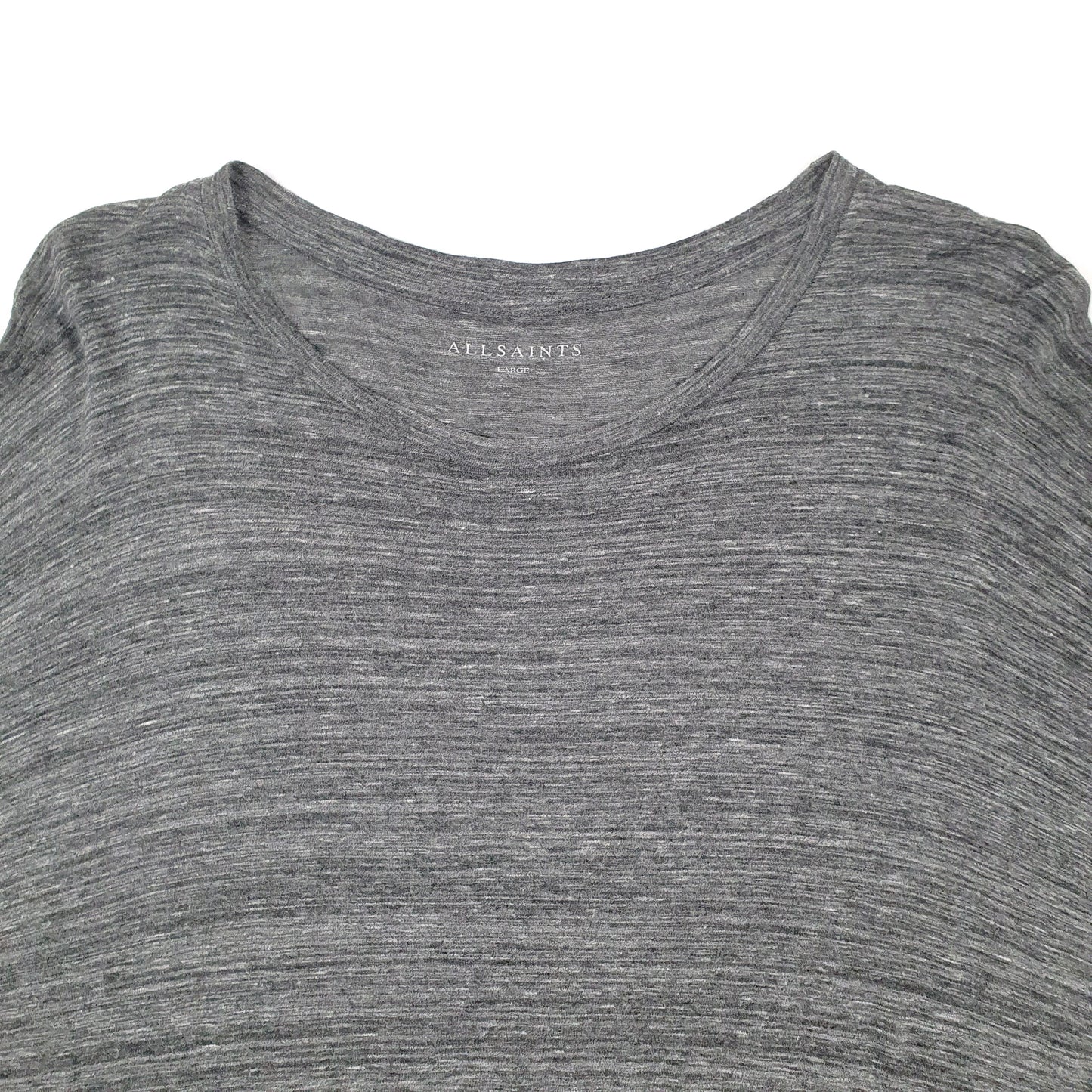 Mens Grey AllSaints Lightweight Long Sleeve T Shirt