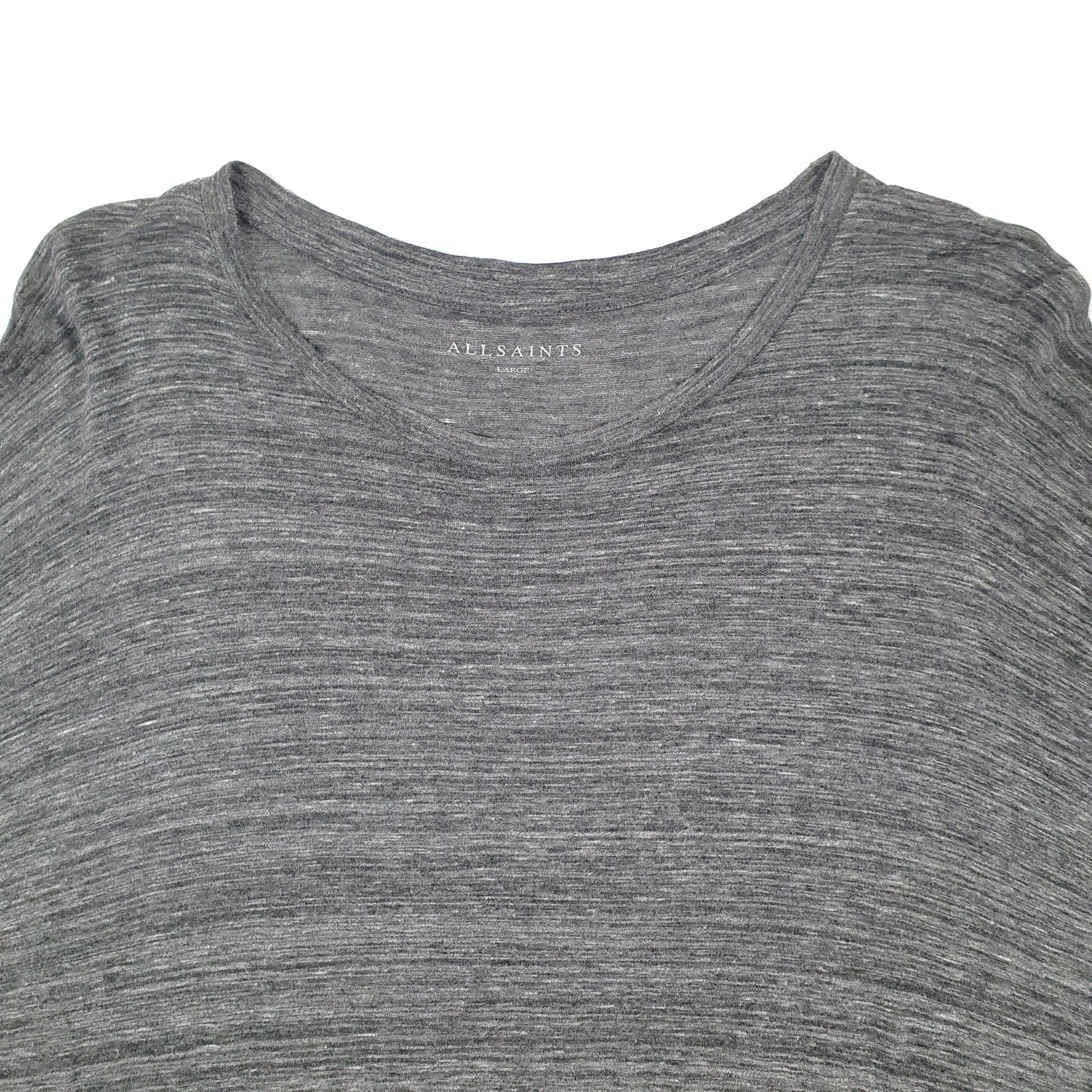 Mens Grey AllSaints Lightweight Long Sleeve T Shirt