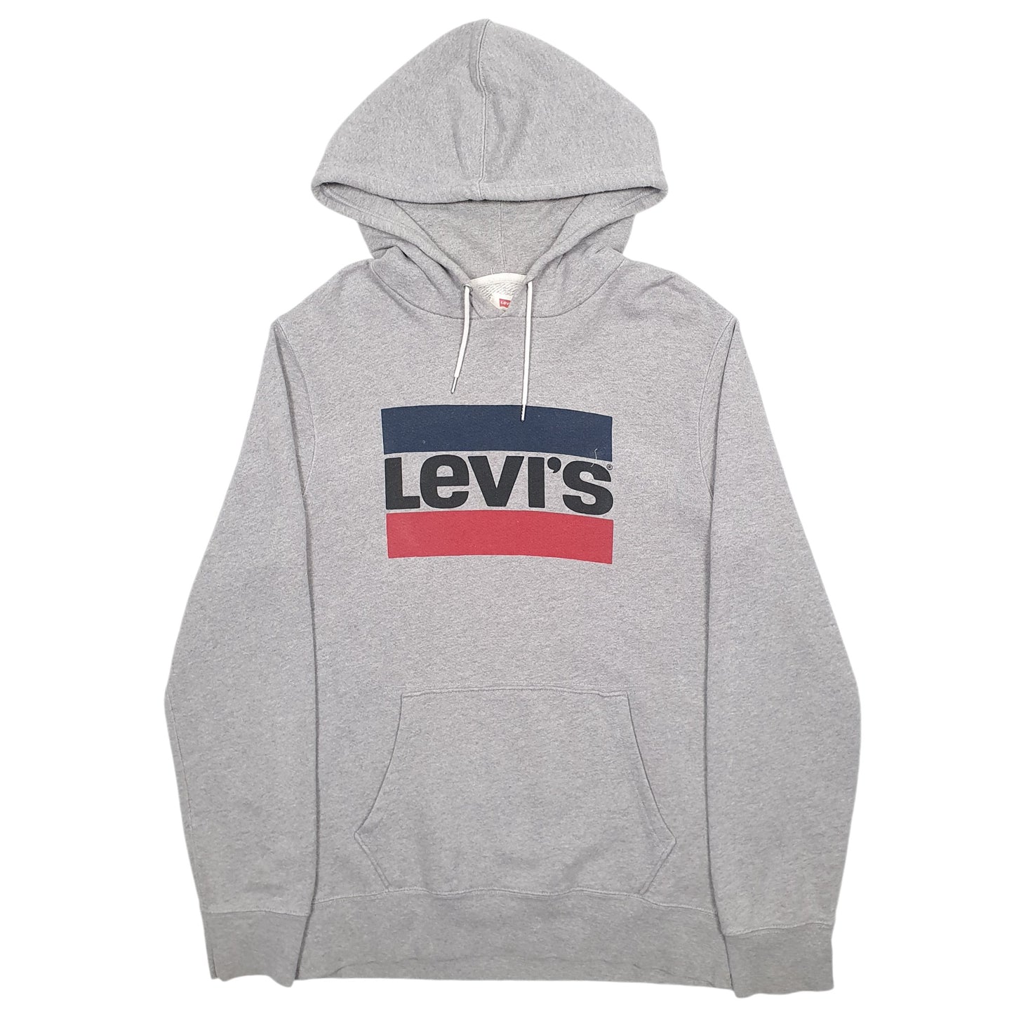 Mens Grey Levis Spellout Hoodie Jumper