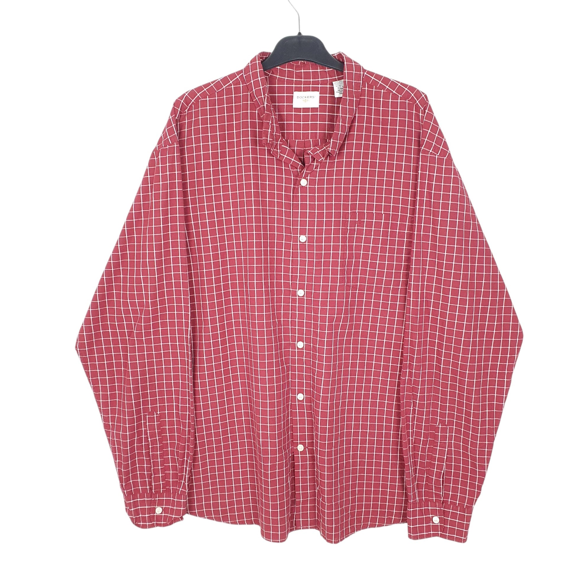 Mens Red Dockers  Long Sleeve Shirt