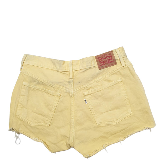 Womens Yellow Levis 501 Jorts Denim Shorts