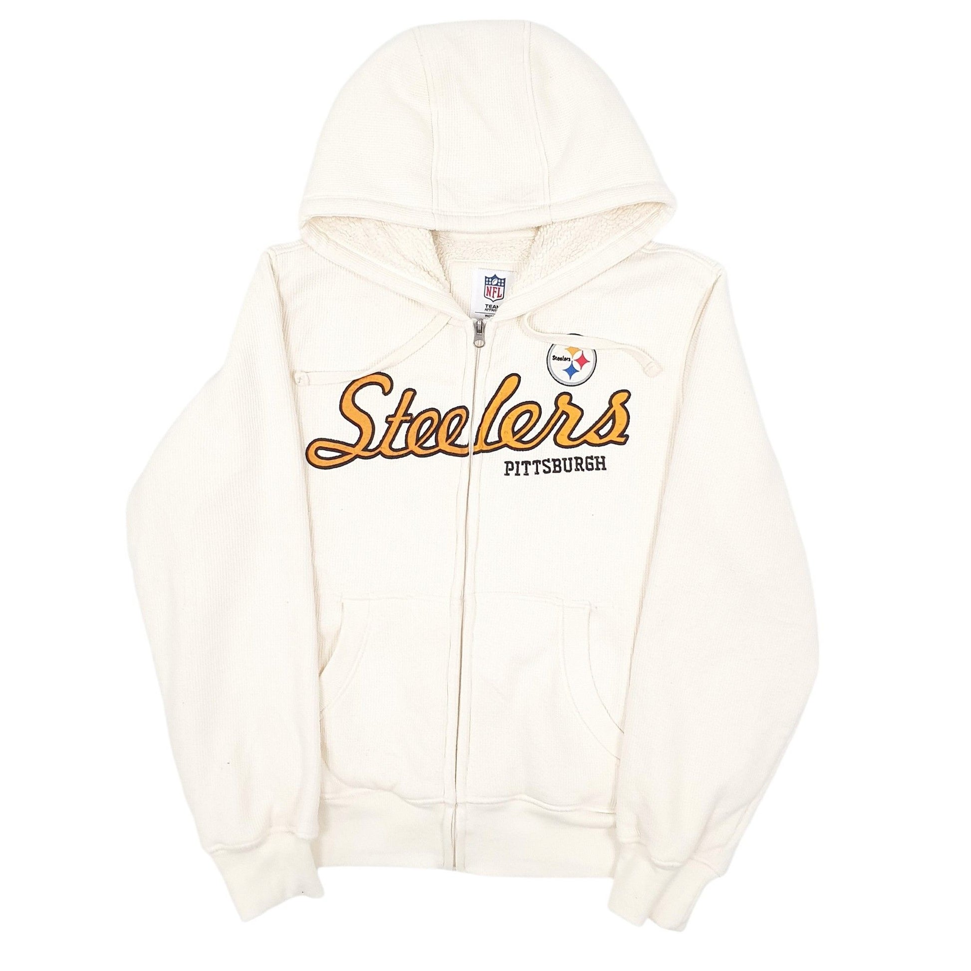 Womens Cream NFL Steelers Pittsburgh Full Zip Jumper